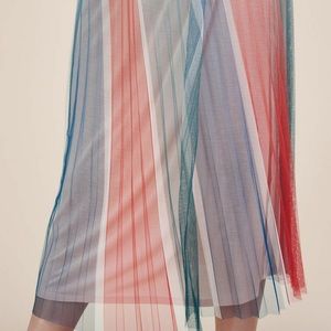 Maje Jonaelo Pleated Chiffon Midi Skirt NWT